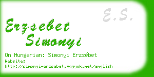 erzsebet simonyi business card