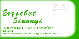 erzsebet simonyi business card